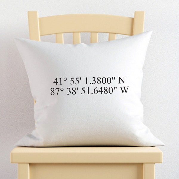 Latitude Longitude Pillow Etsy