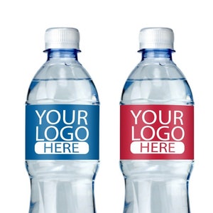 Set of 18 Your Logo Personalized Water Bottle Labels, Corporate, Birthday, Weddings Personalized Water Bottle Labels Waterproof