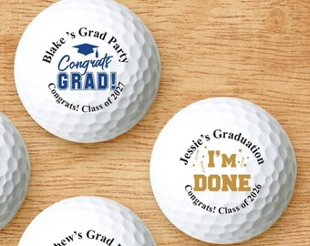 Personalized Graduation Golf Ball Favors - Set of 12