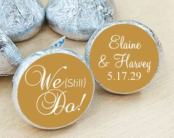 Personalized Anniversary Kisses Labels: 108 Party Favor Stickers