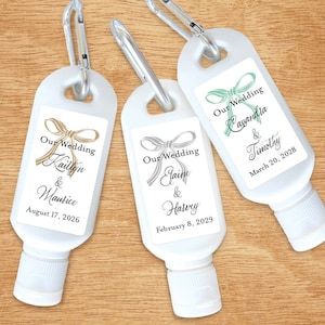 Wedding Party Favors, Whimsical Bow Personalized Mini Sunscreen Favor, Personalized Sunscreen with Labels DM218