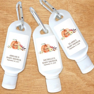 A Little Pumpkin is on the Way Personalized Sunscreen Favors, Personalized Baby Shower Sunscreen Party Favors DM119