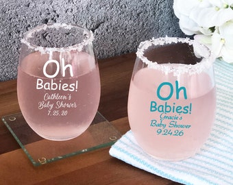 baby shower wine glass party favors