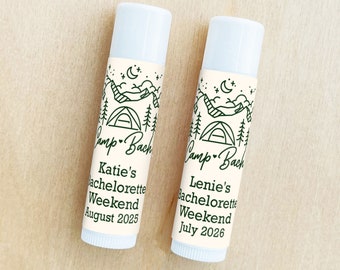 Personalized Camp Bach Lip Balm Favors: Bachelorette Weekend Set of 12