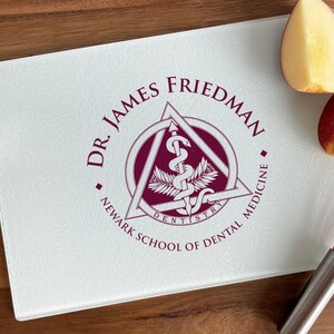 Custom 8 x 11 Dentist Personalized Glass Cutting Board, Personalized Cutting Board, Tempered Glass Cutting Board Gifts, DM64-ZC