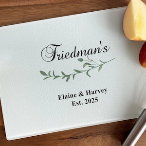 Custom 8 x 11 Leaf Glass Cutting Board, Personalized Cutting Board, Tempered Glass Cutting Board Gifts, DM85-11