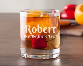 Radiant Custom Personalized Whiskey Rock Glass, Whiskey Glass Gifts, DM882GH, Etched Glass, Rock Glass