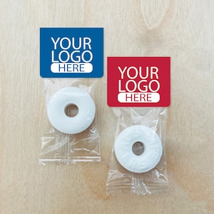 Personalized Logo Life Saver Favors: Corporate Candy Sleeves - Set of 25