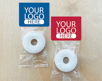 Personalized Logo Life Saver Favors: Corporate Candy Sleeves - Set of 25