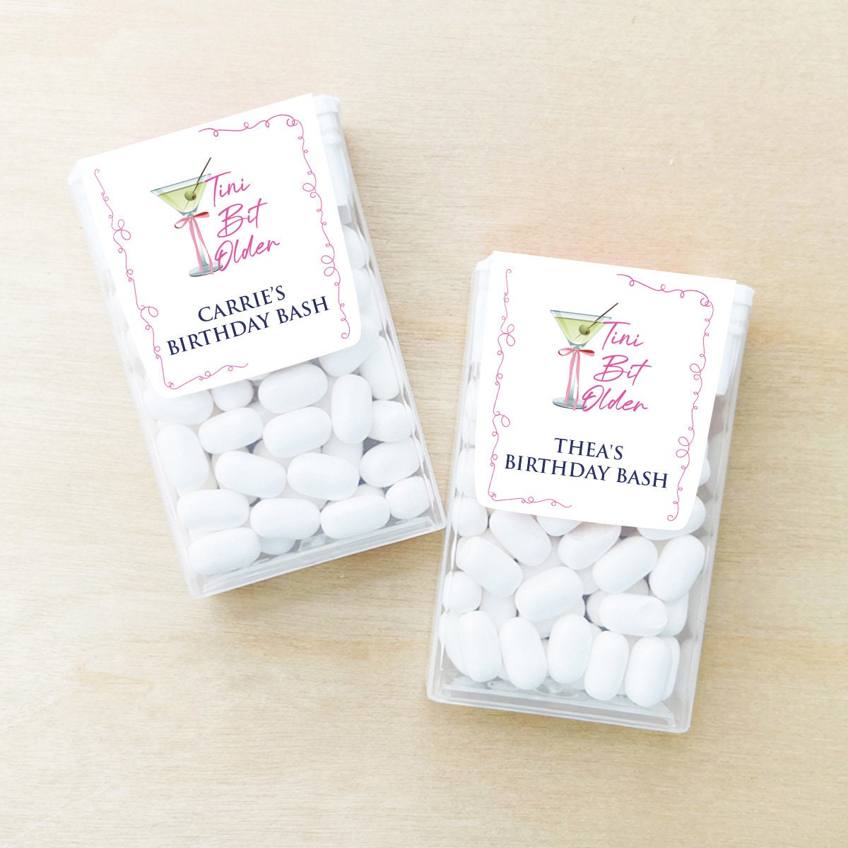 Birthday Bash Favors, Set of 12 A Tini Bit Older Personalized Tic Tac Favors, Birthday Tic Tac Party Favors DM217