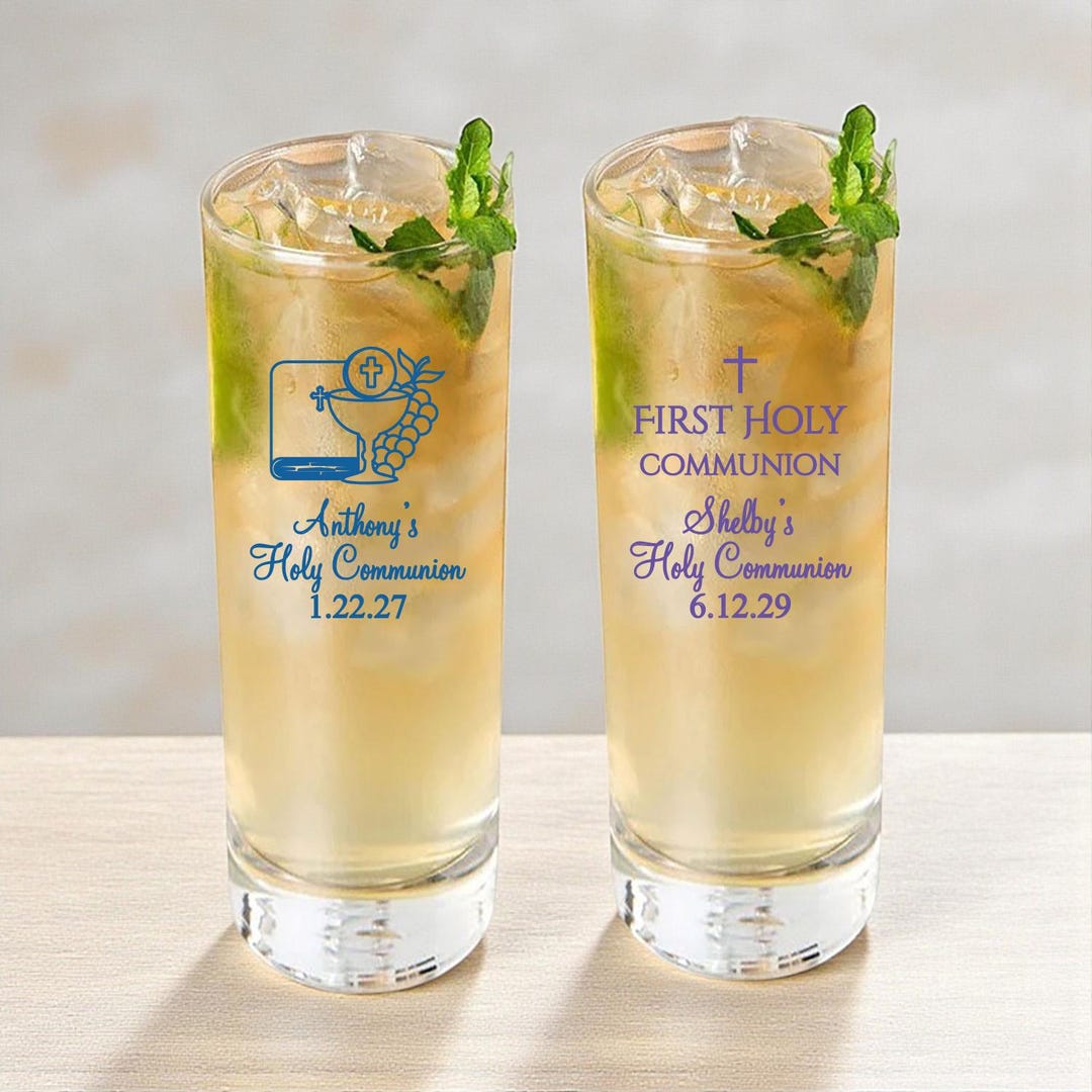Personalized First Holy Communion Shot Glass Favors - Set of 24 - Etsy