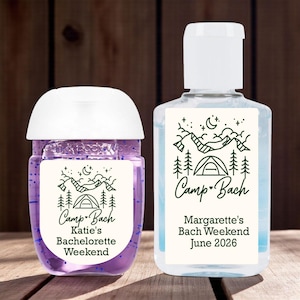 Bachelorette Weekend Favors, Camp Bach Personalized Sanitizer Favor Labels, Bach Bachelorette LABELS ONLY - SKU:DM155 - Set of 18