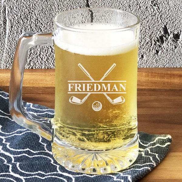 Golf Beer Glass Etsy