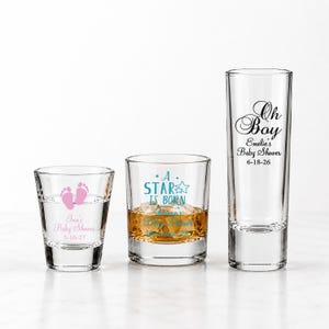 Personalized Baby Shower Shot Glass Favors - Set of 24