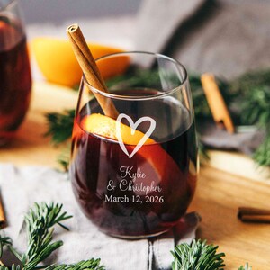 Set of 12 Engraved Wedding Personalized Stemless 9 z Wine Glass Favors, DM1, Mr and Mrs Best Day Ever Beach Love Wedding Party Favors Gifts