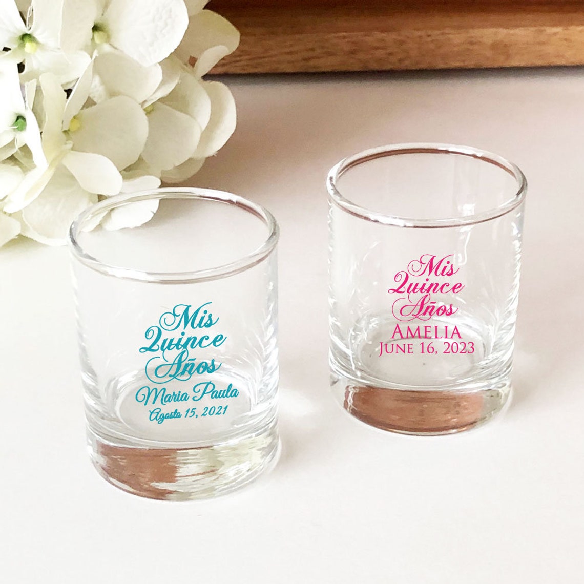 Set of 24 Mis Quince Años Personalized Votive Shot Glass Etsy