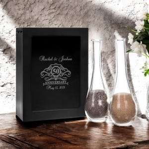Wedding Anniversary Engraved Unity Sand Ceremony Shadow Box Wedding Anniversary Set (3-piece)