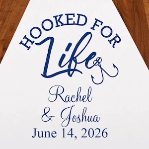 Hooked for Life Personalized Aisle Runner | DM1-17 | Wedding Ceremony Aisle Runner