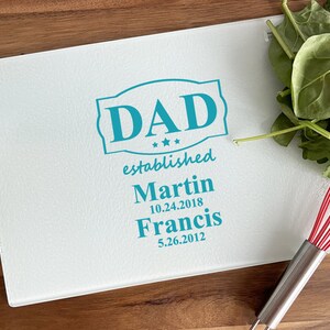 Custom 8 x 11 Glass Cutting Board, Personalized Dad Cutting Board, Tempered Glass Cutting Board Gifts