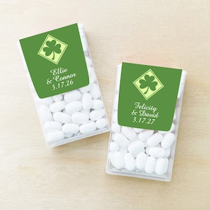 Set of 12 Shamrock Irish Personalized Tic Tac, Irish Wedding Favors, Wedding Tic Tac Party Favors DM27