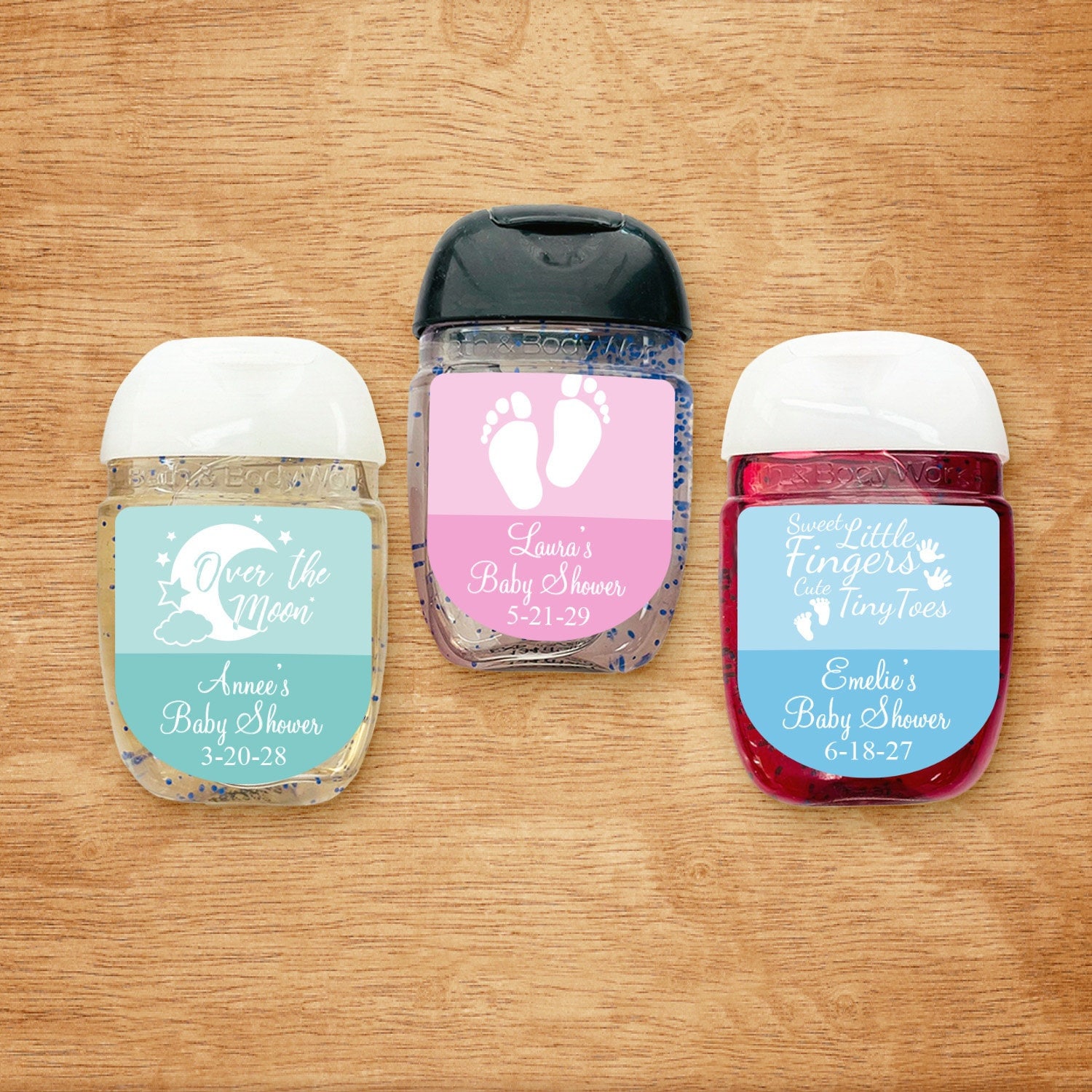 Baby Shower Personalized Sanitizer Label Favors, Baby Feet It's a Boy Girl Baby Shower Personalized Sanitizer Labels ONLY DM6 - Set of 18