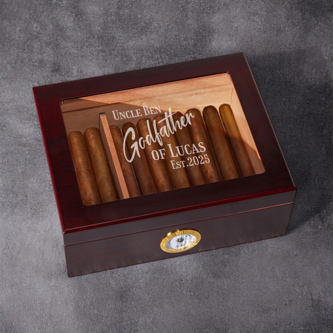 godfather tobacco Godfather Personalized Engraved Cigar Humidor 50 Count Cigar Box, Godfather  Gifts Padrino Gifts DM64-Y8