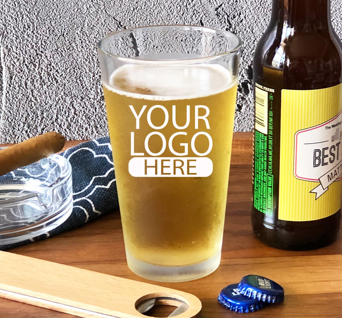Set of 24 Your Logo Personalized Pint Beer Glass Beer Etsy
