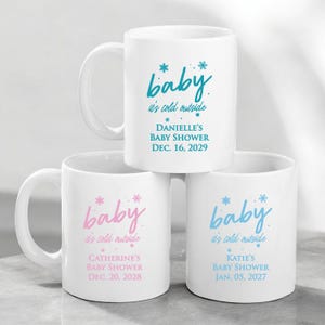 Baby It&#39;s Cold Outside Personalized Ceramic Coffee Mugs Baby Shower Coffee Mugs Party Favors Winter Baby Shower Favors  DM118