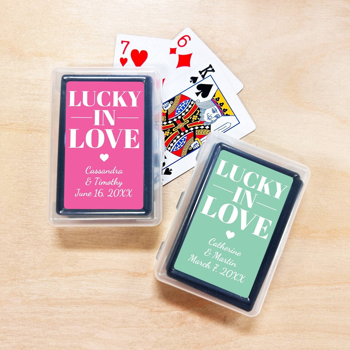 Card Only Labels Personalized Playing Cards Wedding Favors: Lucky in Love Labels (set of ...