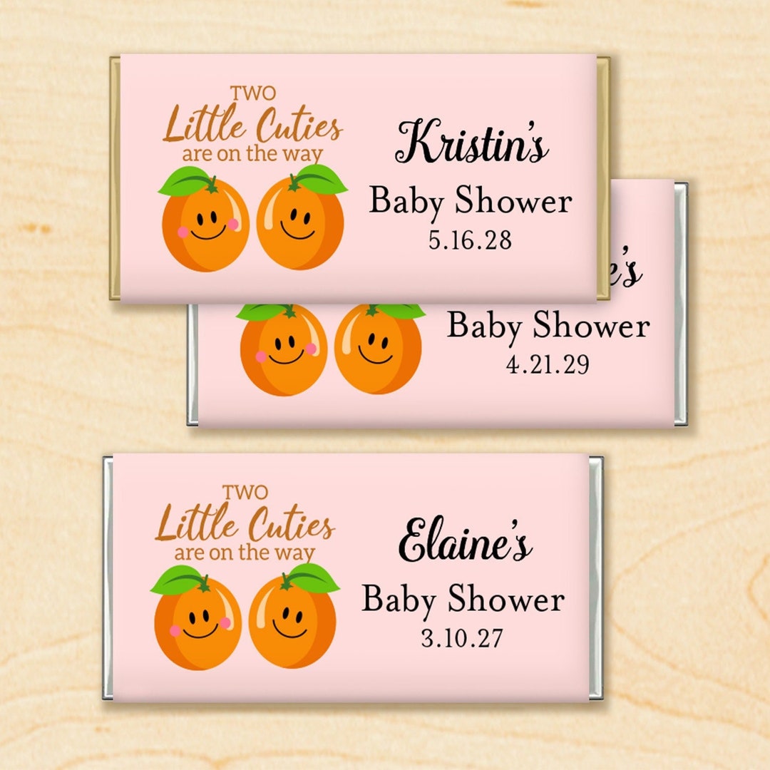 Twin Baby Shower Hershey Bar Wrappers: Two Little Cuties, Set of 12 - Etsy
