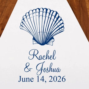 Seashell Personalized Aisle Runner | DM1-33 | Beach Wedding Ceremony Aisle Runner