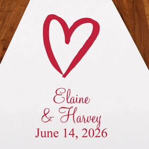 Heart Personalized Aisle Runner | DM1-1 | Wedding Ceremony Aisle Runner