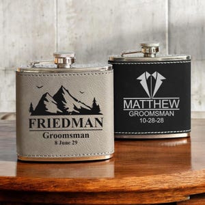 Groomsmen Personalized Engraved Flask, Personalized Hip Travel Flasks, Best Man Gifts DM83