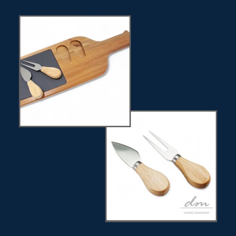 dmhomecompany Acacia Wood & Slate Cheese Board - Thumbnail 2