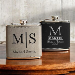 Monogram Personalized Engraved Flask, Custom Engraved Flasks, Personalized and Custom Engraved Whiskey Flasks