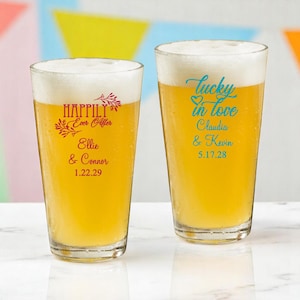 Set of 24 Wedding Bulk Favors, Personalized Pint Glass, Personalized Pint Glass Favors, Beer Pint Wedding Party Favors DM1