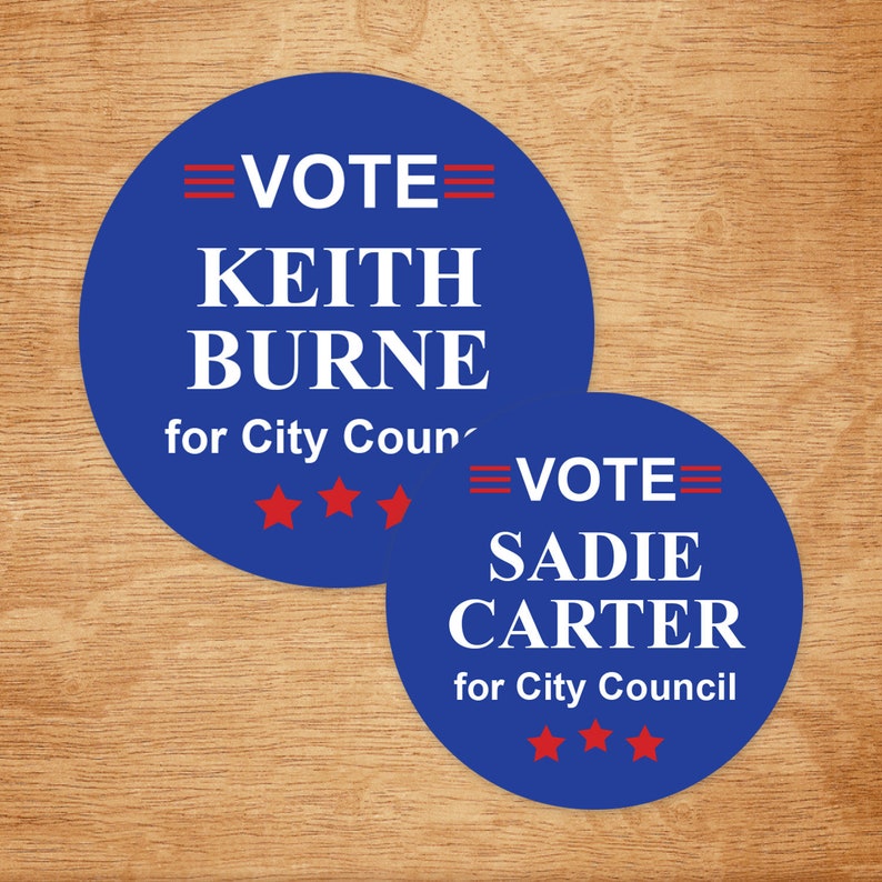Personalized Political Campaign Stickers: Set of 24 Election Favor ...