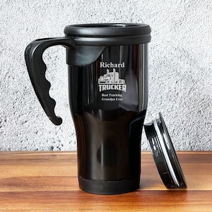 Stainless Steel Travel Mug with Handle, 14oz - Virginia Boys Kitchens