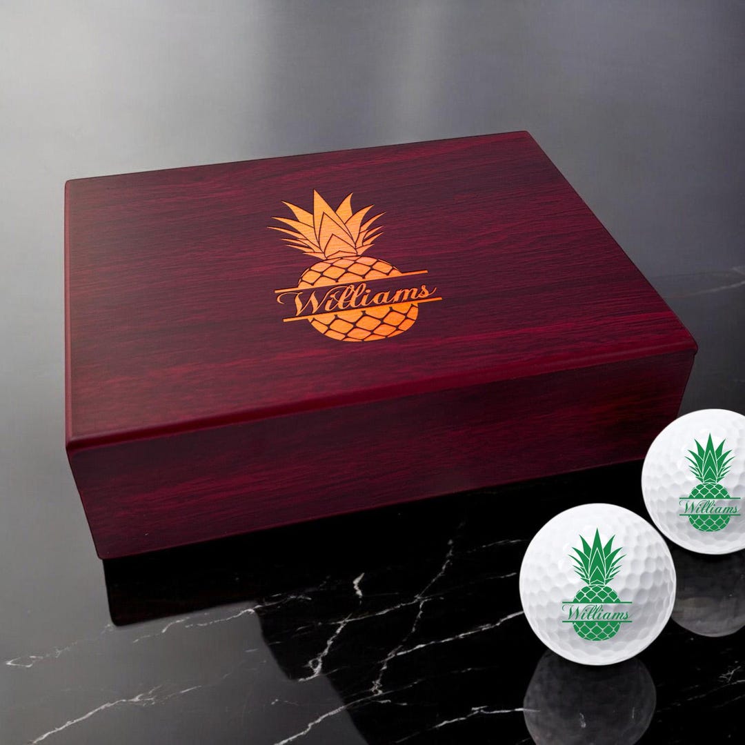 Pineapple Personalized Golf Ball Gift Set, Custom Golf Accessories ...