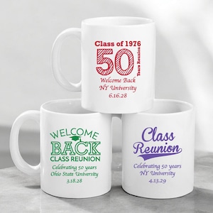 Set of 12 Class Reunion Party Favors, Class Reunion Party Favors, Personalized Party Favors, Personalized Coffee Mugs Favors DM568