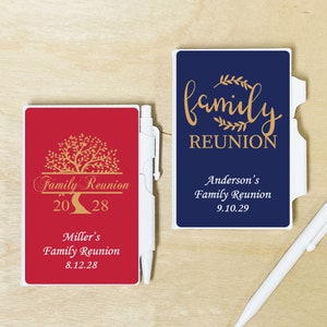 Set of 12 Family Reunion Personalized Notebook Favors, Relatives Favors, Cousins Party Favors DM130