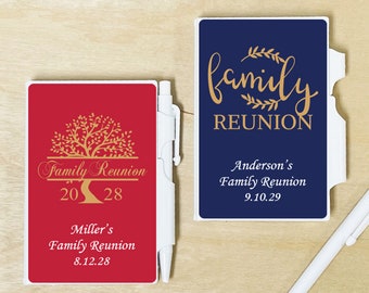 Set of 12 Family Reunion Personalized Notebook Favors, Relatives Favors, Cousins Party Favors DM130