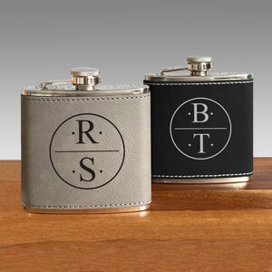 Engraved Flask Circle Personalized Engraved Flask, Hip Travel Flasks, Dad Gift, Birthday Gift ED51