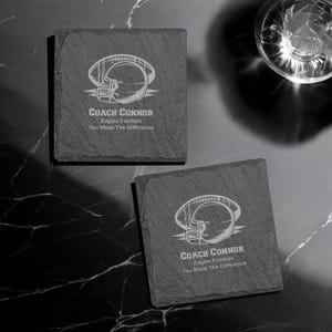 Football Personalized Slate Coaster, Set of 4, Football Gift Ideas, Gifts for Football Fan DM221
