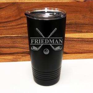 Golf Personalized Engraved 20 oz. Black Can Cooler Insulated Tumbler w/Lid , ED51ZA-LTM7202, Birthday Gifts