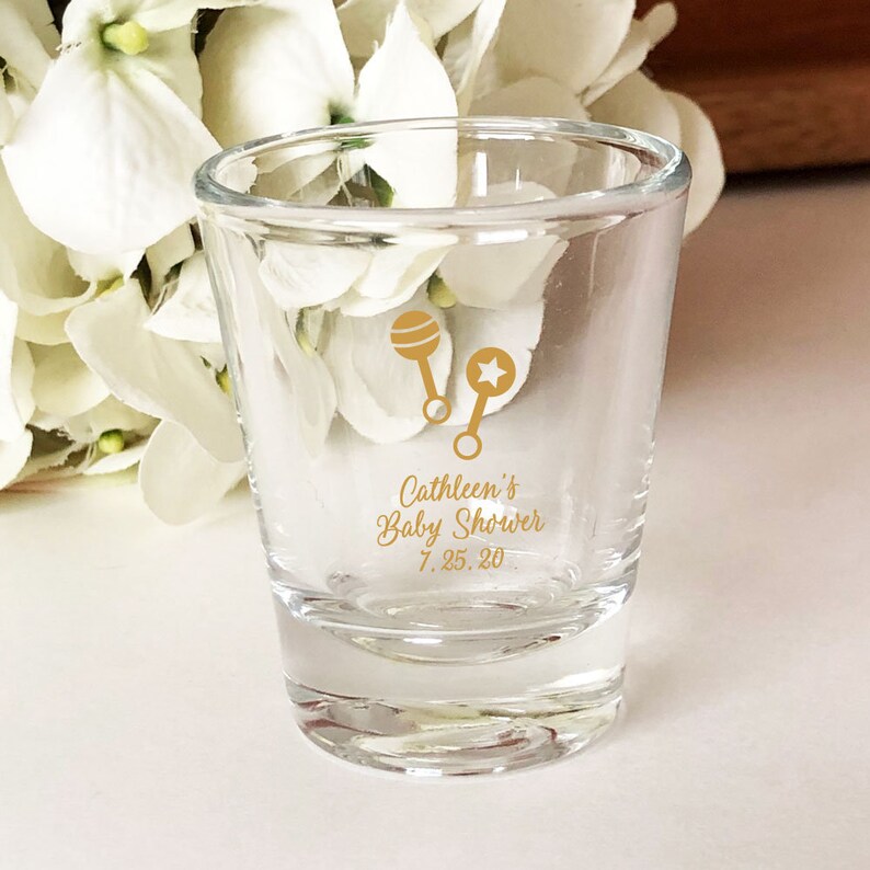personalized baby shower shot glasses