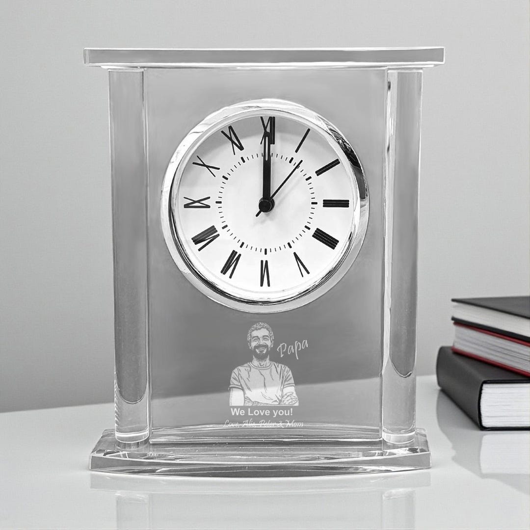 Photo Personalized Glass Square Clock DM101 - Etsy