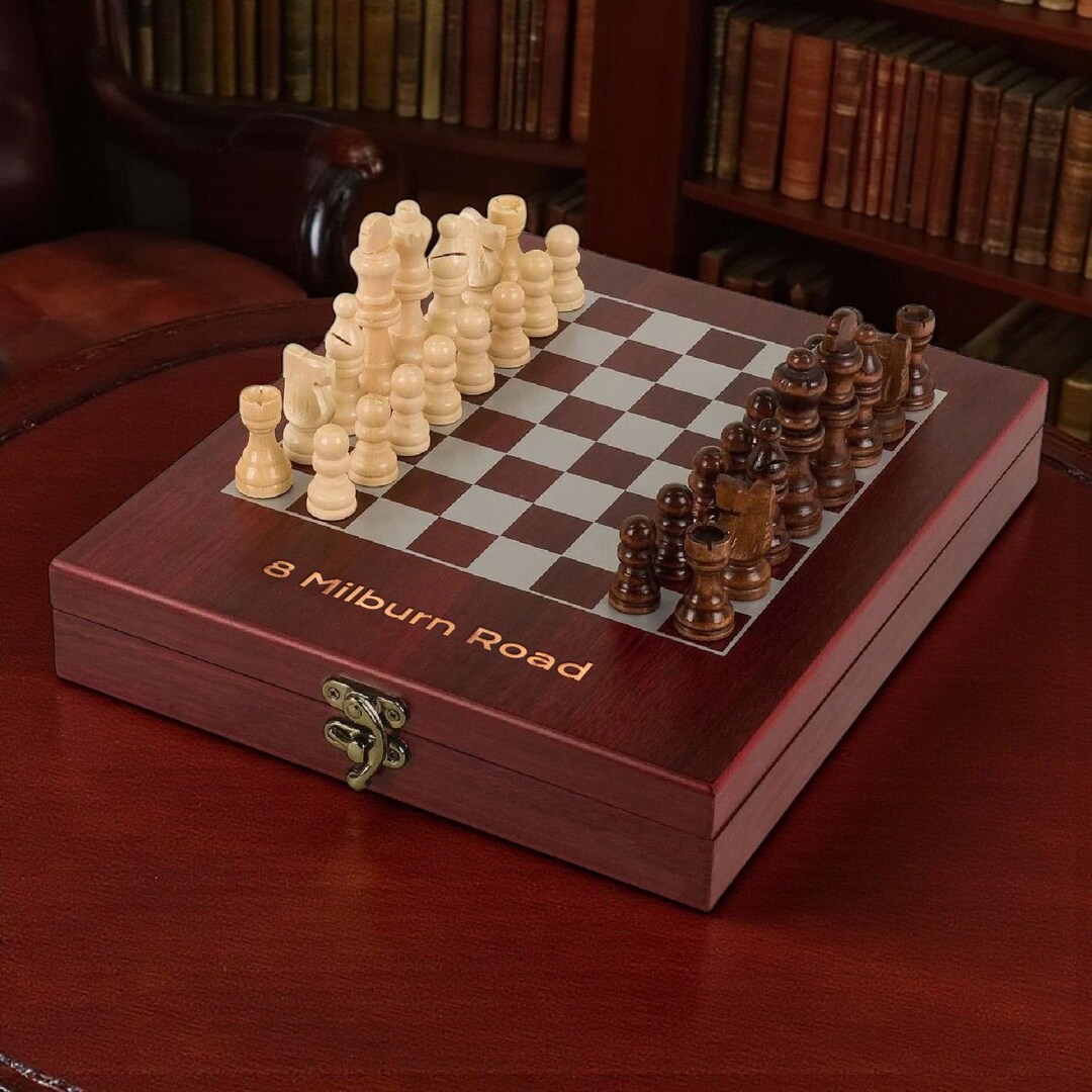 Engraved Wooden Chess Set: Personalized Gift - Etsy