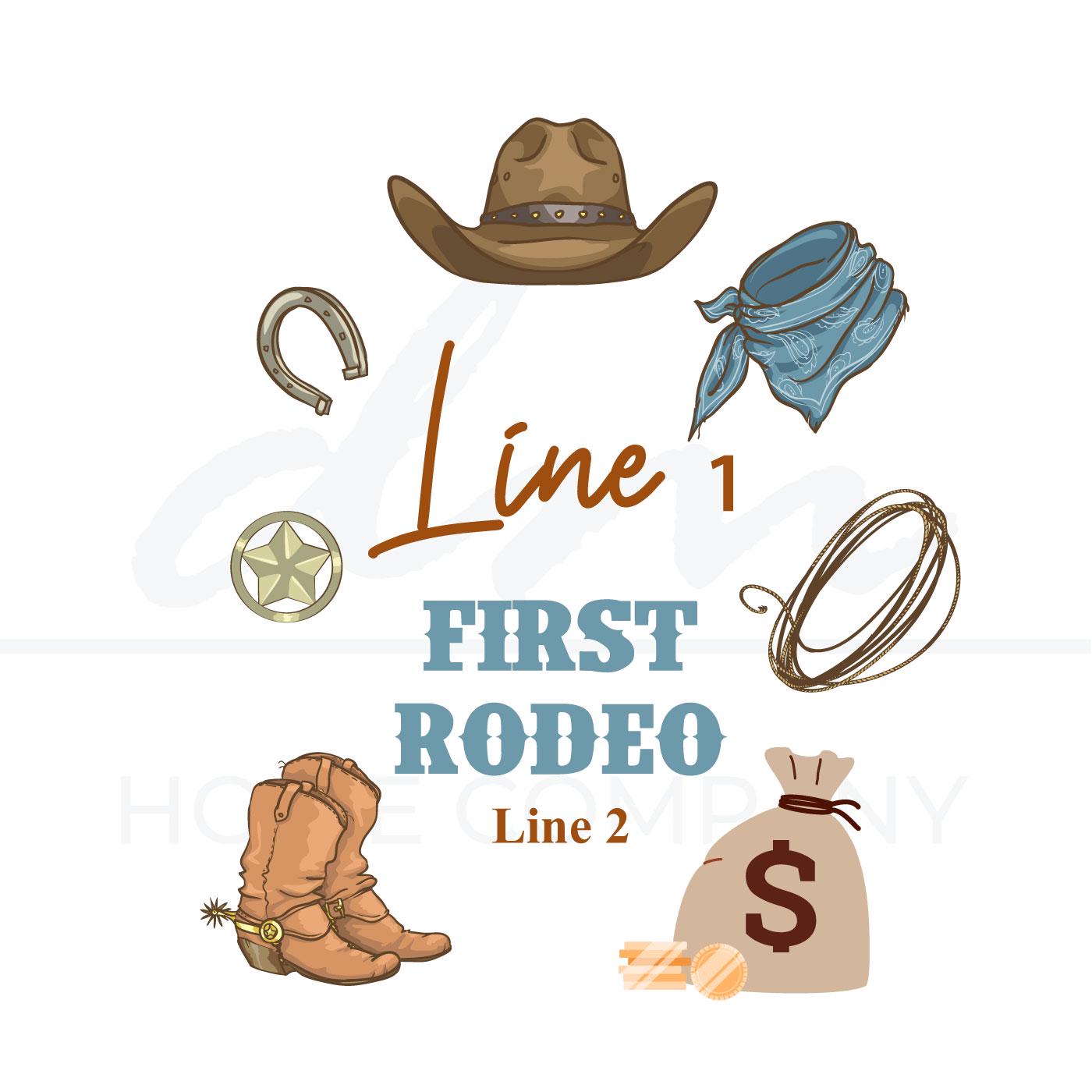 Packaging Stickers Rodeo First Rodeo Personalized Round Stickers: Cowboy Birthday Party Labels ...