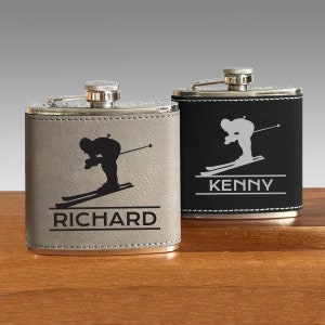 Personalized Ski Gift Engraved Flask Personalized Engraved Flask, Hip Travel Flasks, Birthday Gifts, Ski Gifts DM127